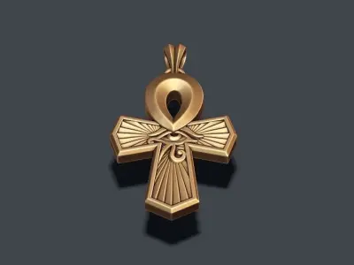Horus eye ankh cross pendant 3D print model