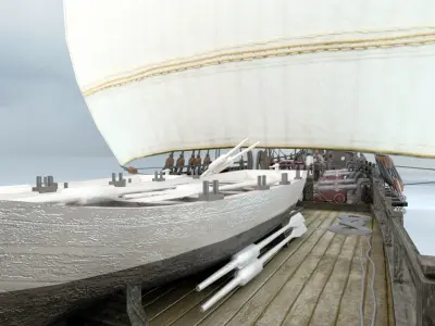 frigate HMS Undaunted Low-poly 3D model