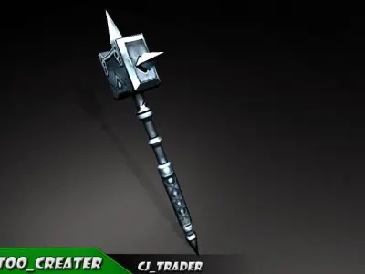 Fantasy Hammer Low-poly 3D Model Low-poly 3D model