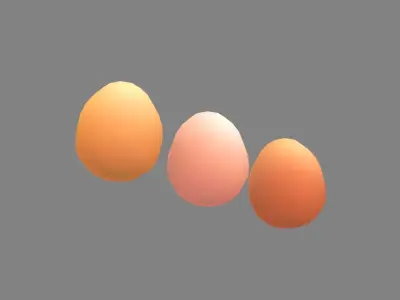 Cartoon eggs Low-poly 3D model