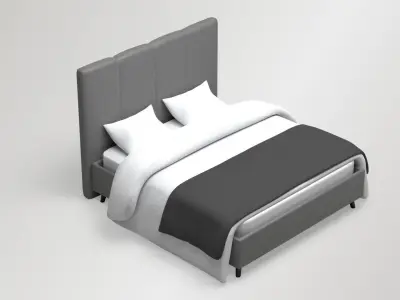 Upholstered Bed Free low-poly 3D model