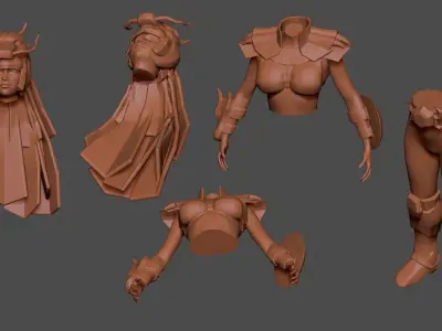 Saint Seiya 3D Printable Armor girl 2 AAA 3D print model