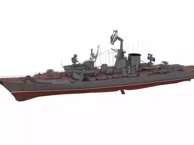 Kara-class cruiser Low-poly 3D model