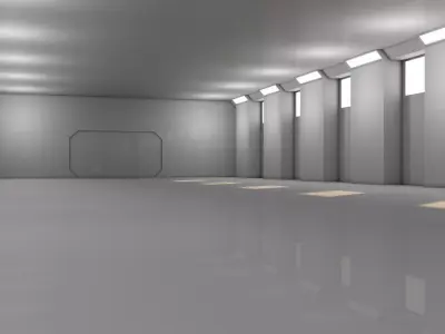 Sci Fi Warehouse Low-poly 3D model 3