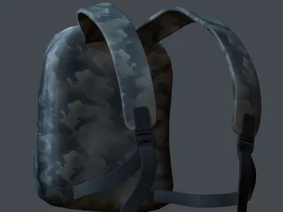 Backpack Camping Generic military human bag storqge Low-poly 3D model