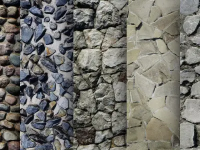 UE Rock Masonry materials part 02 Low-poly 3D model