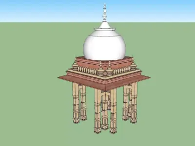 indian jodhpuri stone chatri 3d modal Low-poly 3D model