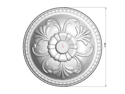 Round plaster ornament Free 3D print model