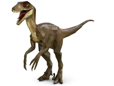 Dinosaur Raptor Lowpoly Art Style Animal Low-poly 3D model