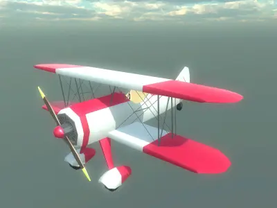 Two Wing Plane LP PBR game ready 4x color Low-poly 3D model