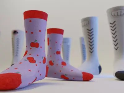 Full Mockup for socks Low-poly 3D model