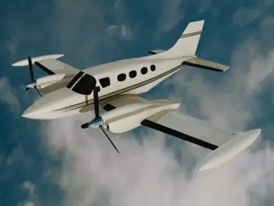 Cessna 421 Golden eagle propeller aircraft 3D model