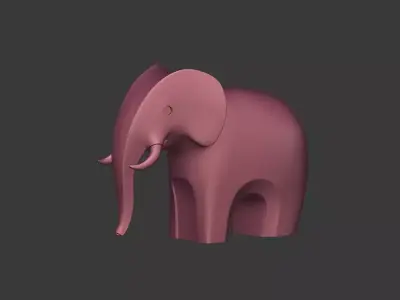 Abstract Elephant Statue Free 3D model
