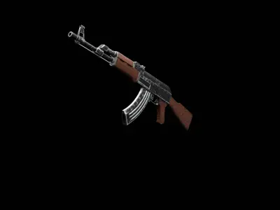 Game READY AK-47 Assault riffle with textures Low-poly 3D model