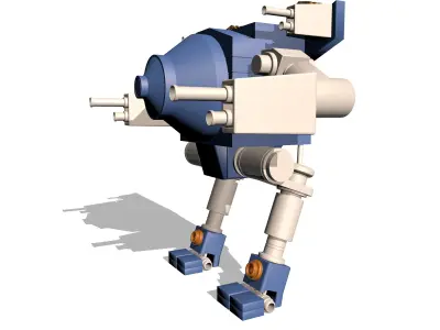 Blue and White Robot 3D model