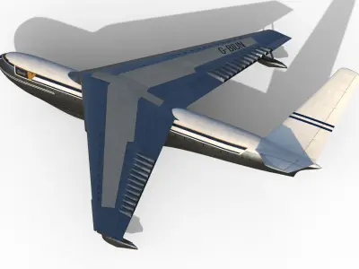 Saunders-Roe Queen Flying boat airliner 3D model