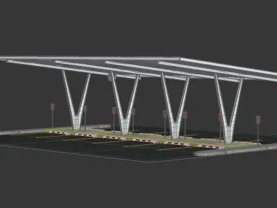 Electric Vehicle Charging Point EV Station 01 3D model