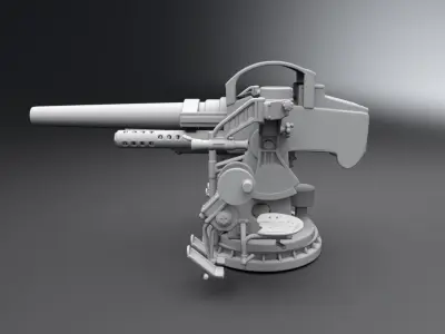 5 inch 25 caliber AA scale model 3D print model