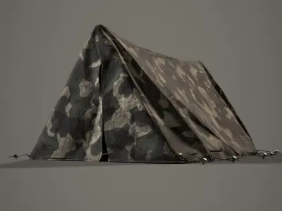 Army Tent Low-poly 3D model