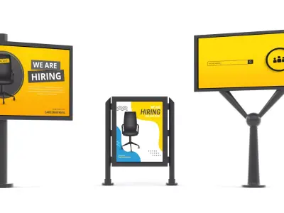 Billboard with chair 3D model