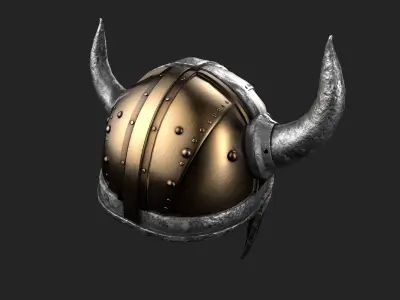 Viking Helmet Game-Ready PBR Low-poly 3D model