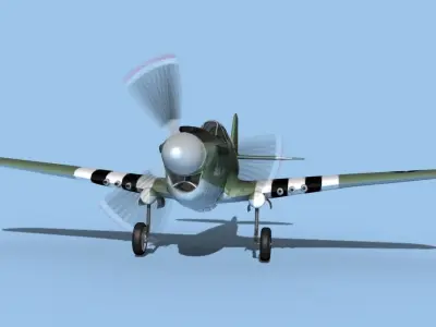 Curtiss P-40N Warhawk V03 USAAF 3D model