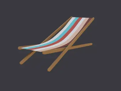 Low Poly Beach Chair Low-poly 3D model