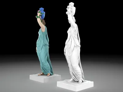 Nymph statue collection Low-poly 3D model