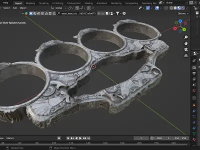 Silver Spiked Knuckles 3D model