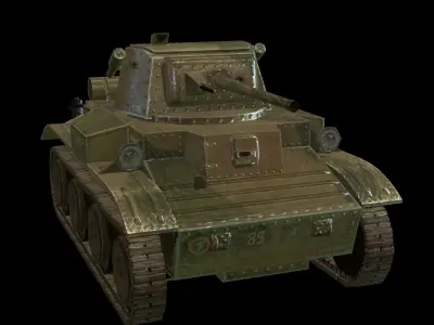 Light Tank Mk VII Tetrarch Low poly Free low-poly 3D model