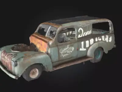 Rusty Bakers Delivery  A Crumbling Slice of History 3D model