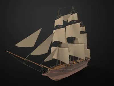 Pirate Sailing ship 3D model