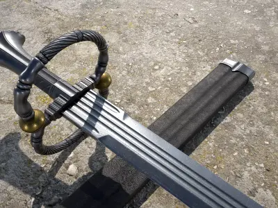 South German Landsknecht Katzbalger circa 1500-1550   Low-poly 3D model