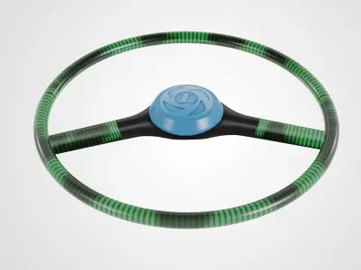 6 Indian bus steering in 3d Low-poly 3D model