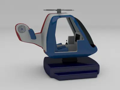 Police Chopper Kiddie Ride Low-poly 3D model