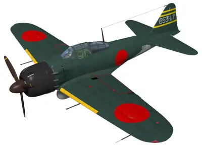 A6M5 Zero fighter Type 52  3D model