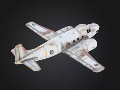 Abandoned Airplane Low-poly 3D model