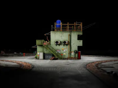 ASIAN URBAN BUILDING HONGKONG 05 Low-poly 3D model