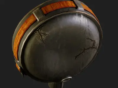 Old Military Metal Canteen Bottle Low-poly 3D model