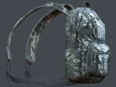Backpack Camping Generic military human bag storqge baggage Low-poly 3D model
