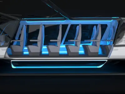 Hydrogen powered Air Bus with Interior 3D model