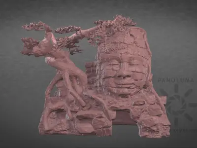 Aquarium Head Sculpture 3D Scan Low-poly 3D model