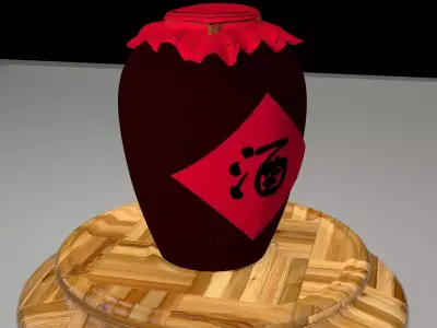 Chinese wine jar 3D model