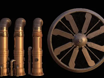 Industrial parts 3D model