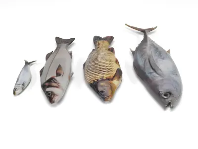 Fish 2 set Low-poly 3D model