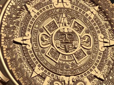 Mayan Calendar Gents Signet Ring 3D print model