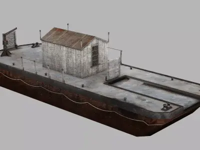 Tugboat Hquality Model fishing boat 3D Model Low-poly 3D model