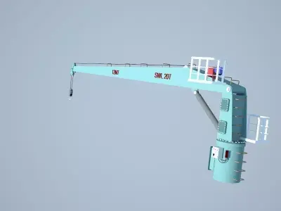 Ships deck crane 3D model