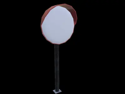 Convex Mirror Low-poly 3D model