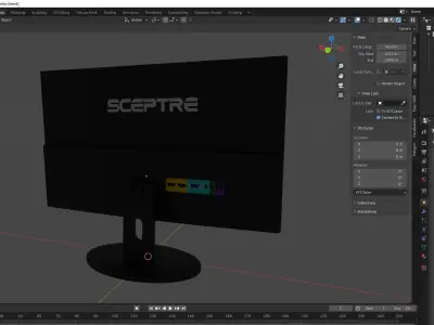 Desktop Moniter Low-poly 3D model